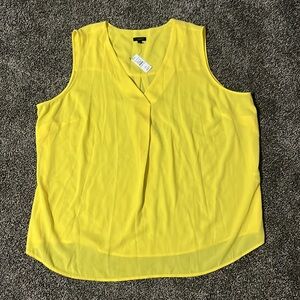 Talbots women’s plus size 3X petite NWT new yellow sleeveless tank top blouse